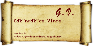 Göndöcs Vince névjegykártya