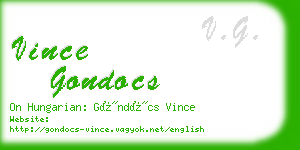 vince gondocs business card